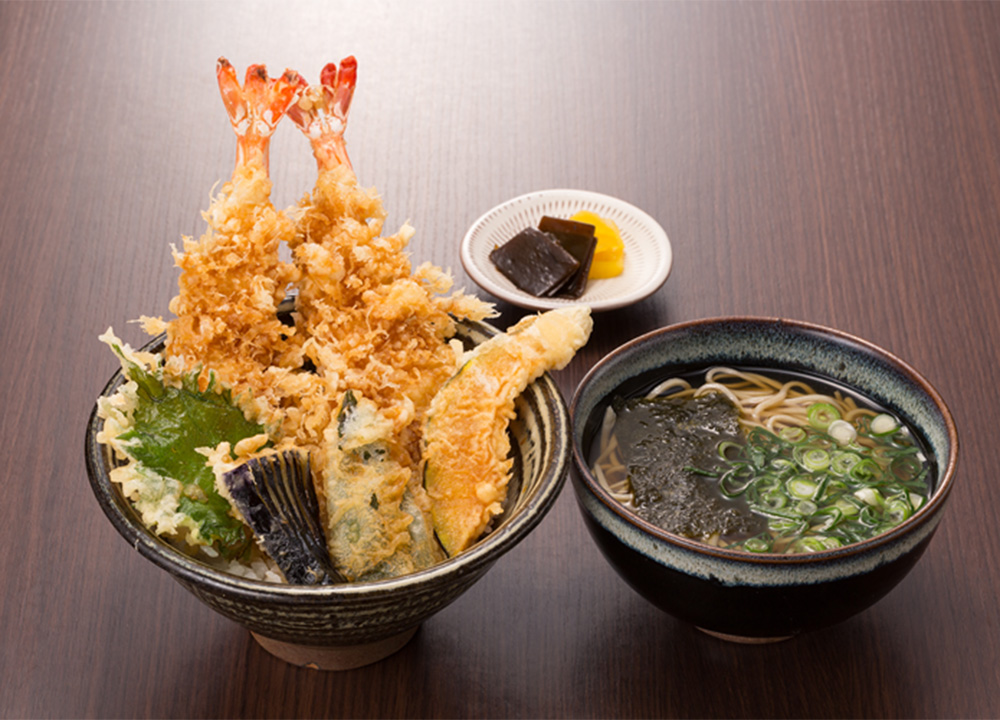 大海老天丼そばセット